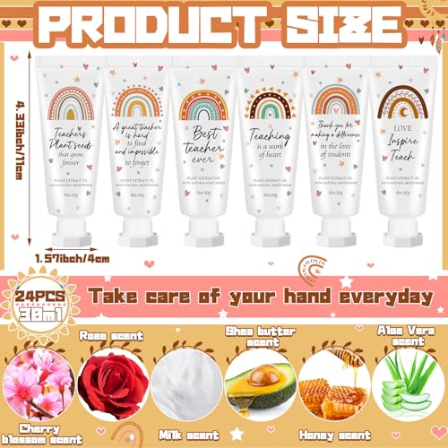 24-Piece Boho Rainbow Teacher Appreciation Hand Cream Gift Set