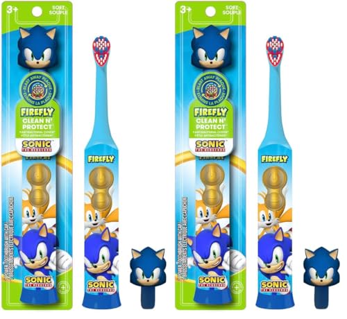 Sonic the Hedgehog Kids Toothbrush Pack of 2 | Soft Bristles & 3D Cover