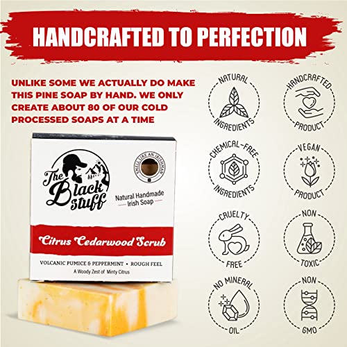 The Black Stuff All Natural Bar Soap for Men - Citrus Cedarwood Scrub