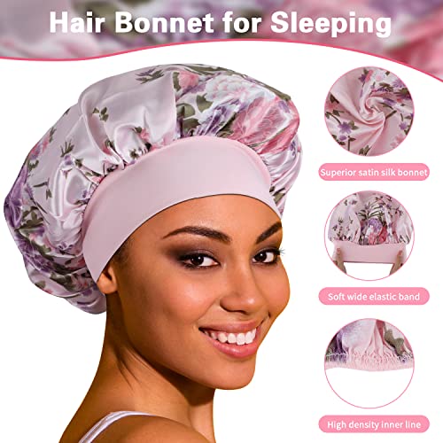 ROYBENS Satin Bonnet for Sleeping - 4 Pack Large, One Size