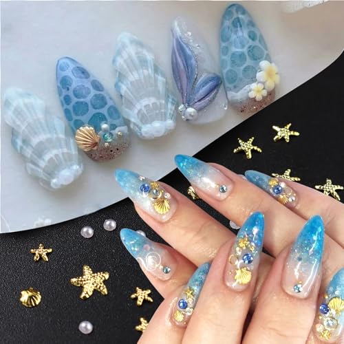 100 Pcs Starfish Nail Charms - Ocean Style Nail Art Gems