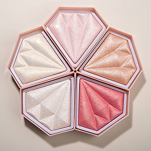 AKARY Mermaid Face Glitter Blush & Highlighter Pink Shimmer Makeup 0.28oz