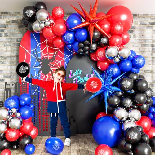139 Pcs Cartoon Spider Theme Balloon Arch Kit - Party Decorations