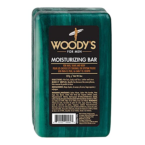 Woody's 3-in-1 Moisturizing Massage Bar Soap for Men - Hair, Shave & Body