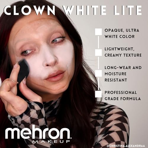 Mehron Makeup Clown White Lite - 2.25 oz Vegan Cream Face Paint