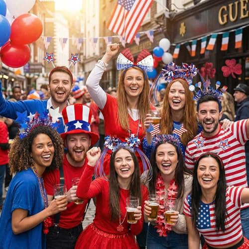 9-Pack 4th of July Headbands for Independence Day Party Accessories