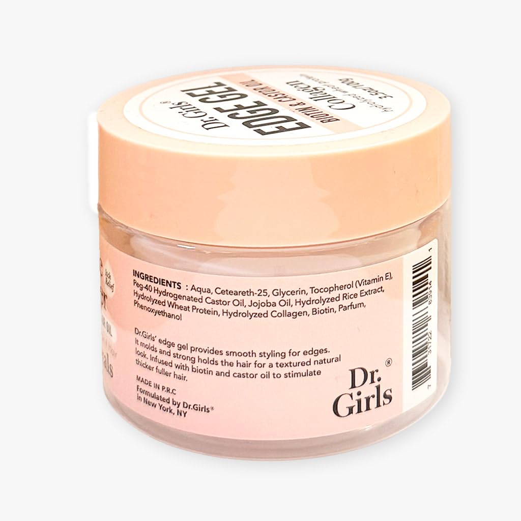 Dr. Girls Rice Water Edge Gel - Extra Mega Hold for Locs & Twists | Biotin & Castor Oil, 3.5 oz