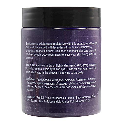 Lavender Body Scrub - Gently Exfoliates & Moisturizes Skin, 12 Oz