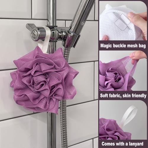 3-Pack Exfoliating Bath Loofah with Soap Saver Bags