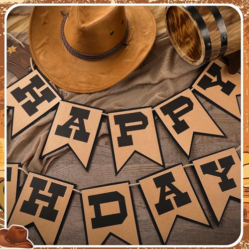 Cowboy Birthday Banner Decoration - Western Theme Party Supplies