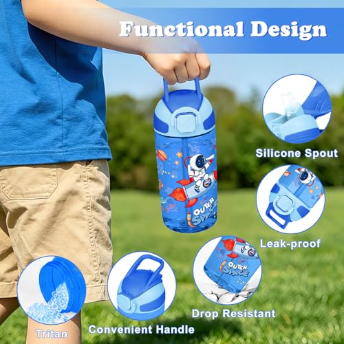 Kids BPA-Free Water Bottle with Straw - 550ml for School & Travel