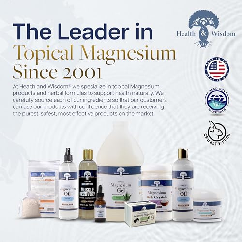 Health & Wisdom Magnesium Oil with Aloe Vera - 4 Fl oz, Topical Muscle & Skin Relief