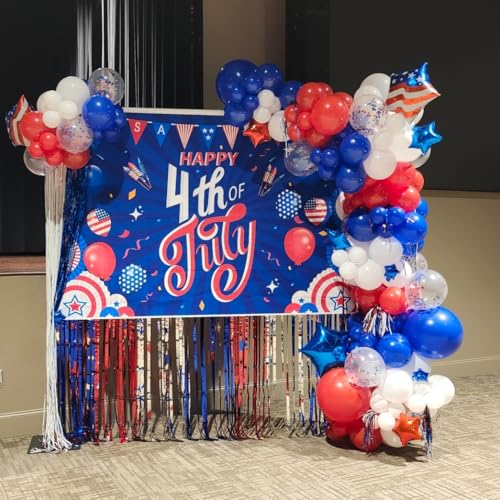 Red White Blue Balloon Arch Kit - 140 Pcs for 4th of July Parties