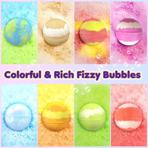 Lisotera Solar System Bath Bombs with Light Up Toys - Kid-Friendly Bubble Fizzies Gift Set