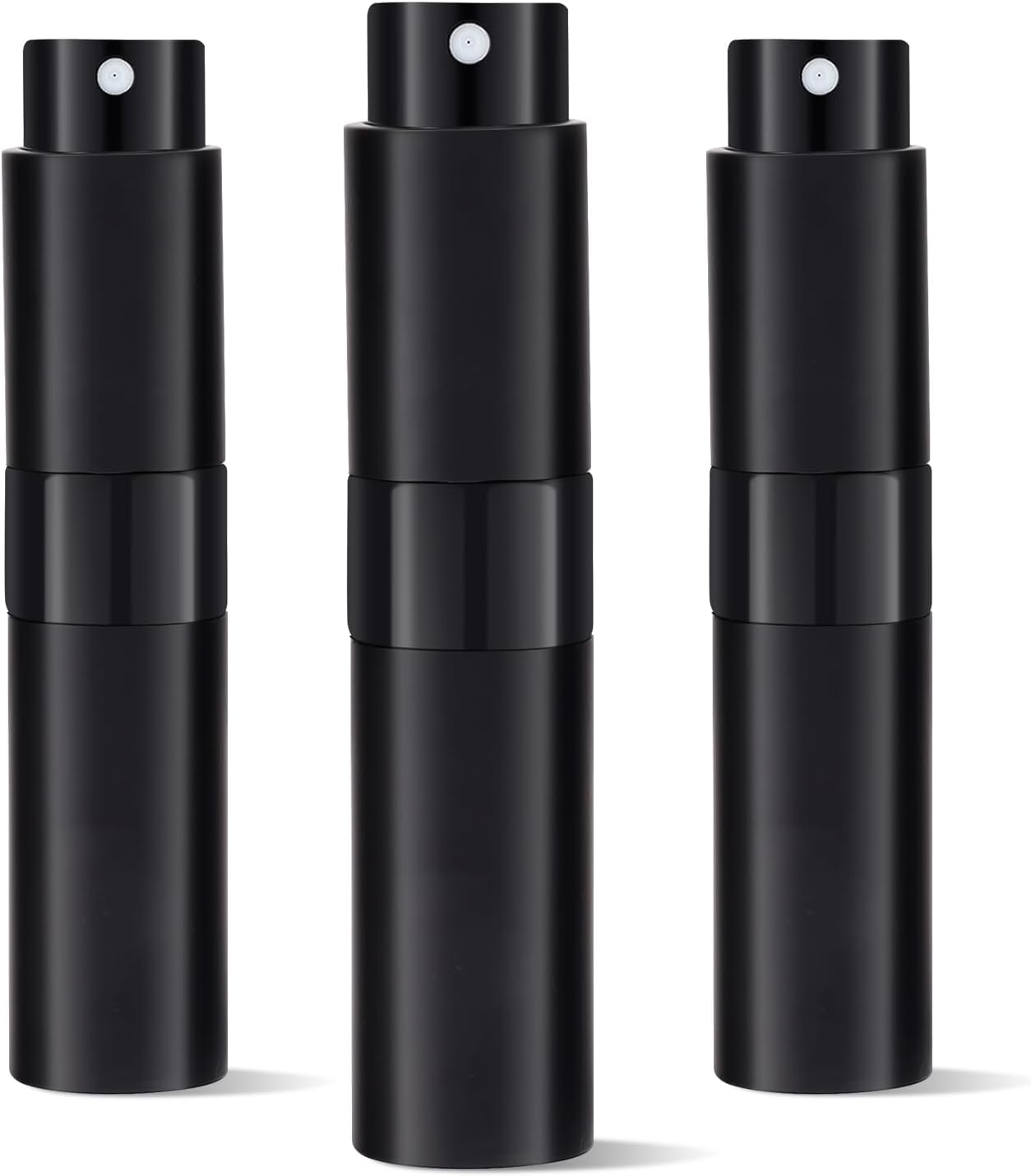 Travel Cologne Bottle Set - 3Pcs 8ml Refillable Perfume Atomizer | Mini Black Sprayer