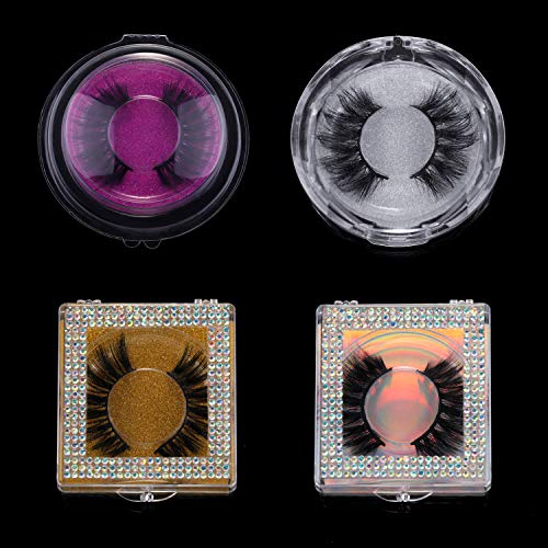 100 Pieces Round Eyelash Tray Holder Plastic Eye Lash Trays Lid for