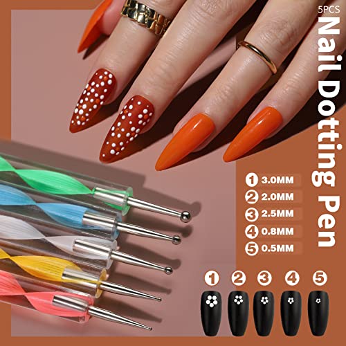 FANDAMEI Pink Nail Art Kit with Brushes, Glitter, Rhinestones & Decorations - A-Pink