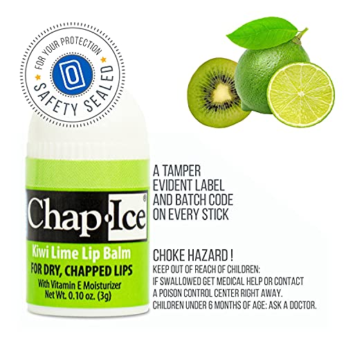 Chap-Ice Mini Kiwi Lime Lip Balm Pack - 12 Count, Vitamin E Moisturizer