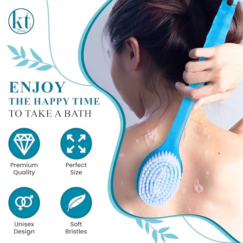 Long Handle Bath Body Brush for Exfoliating Back & Feet