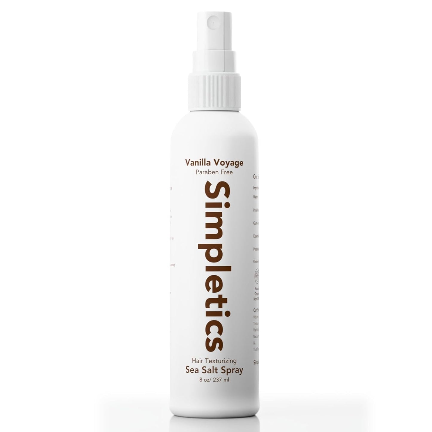 Himalayan Sea Salt Hair Spray - Vanilla Scented, Natural 5-Ingredient Formula for Beach Waves & Volume | Unisex 8 fl oz