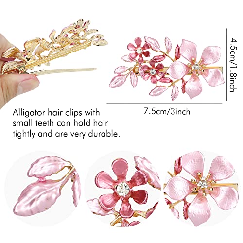 inSowni 4 Pack Glitter Sparkly Jeweled Butterfly Hair Clips S3