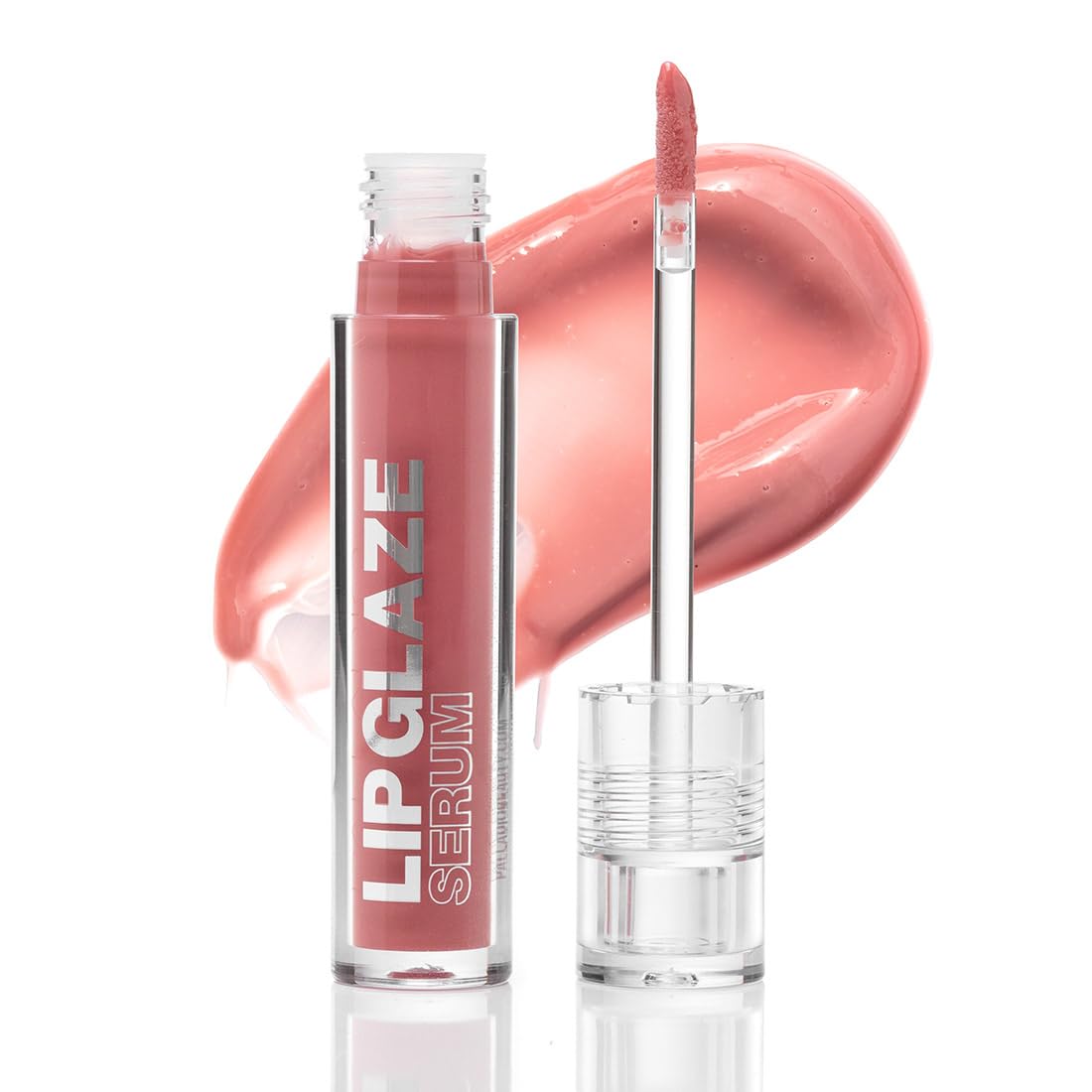Palladio Lip Glaze Serum - Hydrating Lip Gloss with Peptides & Hyaluronic Acid for Plump Lips | Vegan, High-Shine (Blush Brulee)