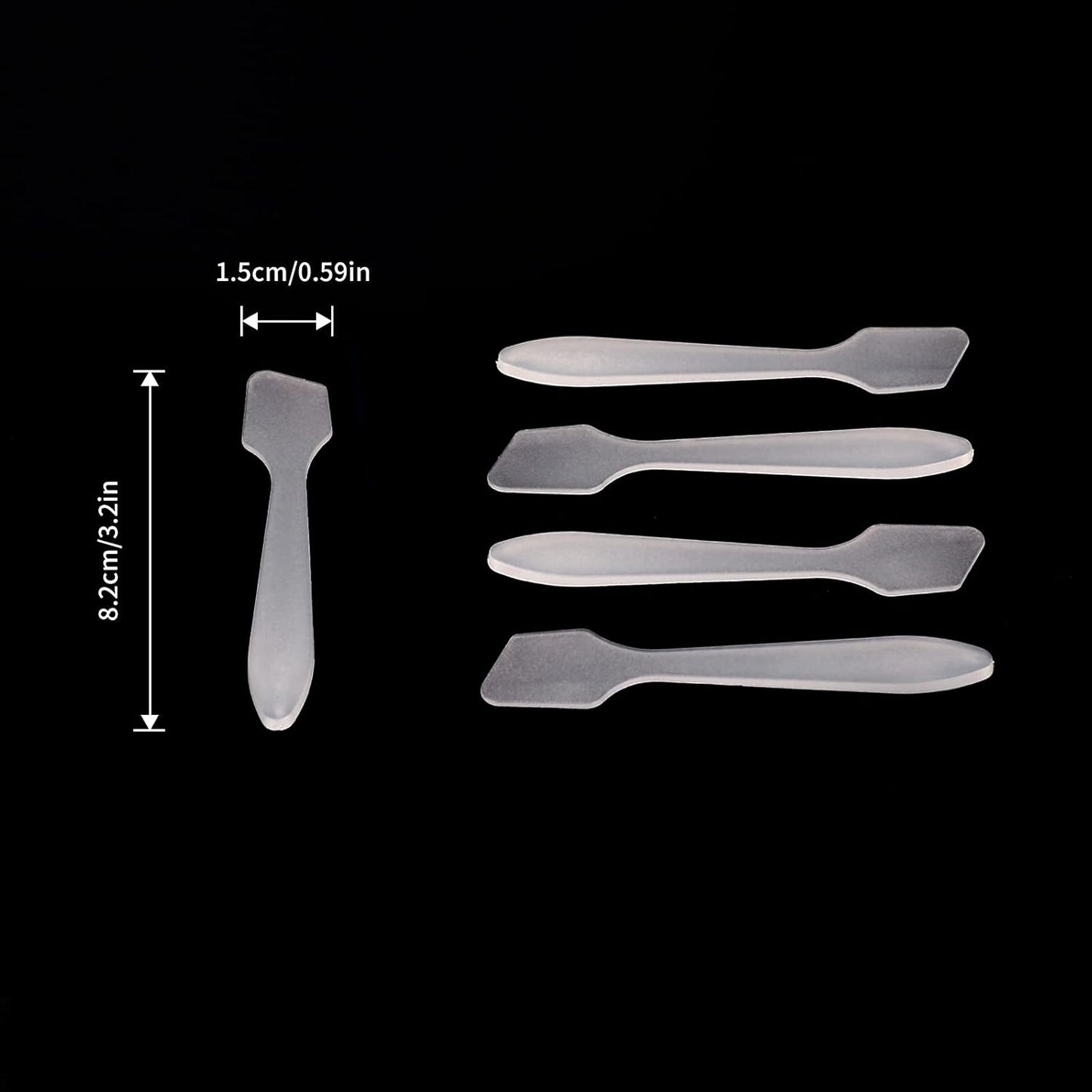 G2PLUS Disposable Makeup Spatula - 100pcs Clear Plastic Cream Mixing Tools | 3.2 Inch for DIY Skincare & Salon Use
