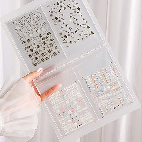 80 Slot Nail Art Sticker Organizer Book - Dual-Sided Storage