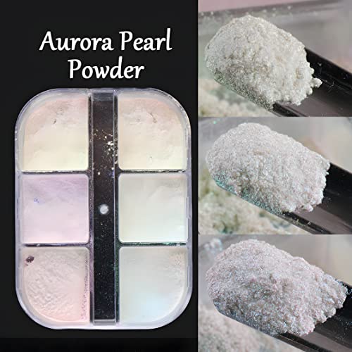 Furimuk 6-Color Mirror Nail Powder Set - Holographic Aurora Pearl Chrome for Nail Art