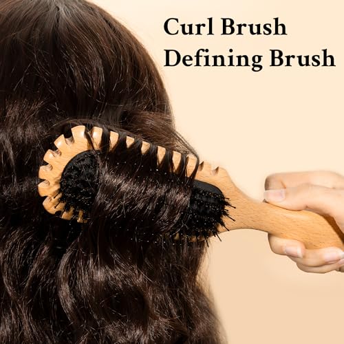 GAINWELL Wooden Curl Defining Brush for Effortlessly Defined Curls