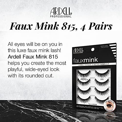 Ardell Faux Mink Lashes 815 - Natural Look, Reusable 4 Pairs