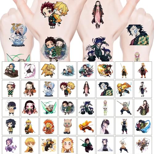 Demon Slayer Temporary Tattoos for Kids - 40 Sheets Anime Fun