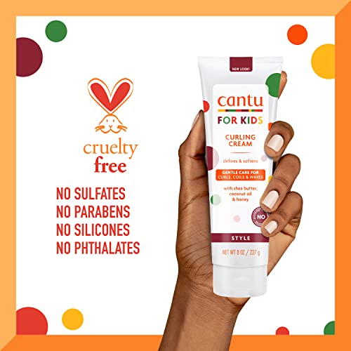 Cantu Care for Kids Curling Cream - Paraben & Sulfate-Free, 8 oz (Pack of 3)