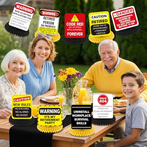 Funny Retirement Party Centerpieces - 9Pcs Honeycomb Decorations
