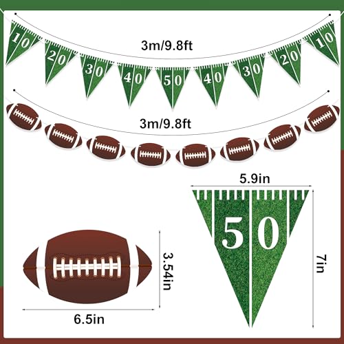 Football Party Decorations - 4 Pre-Strung Pennant Banners