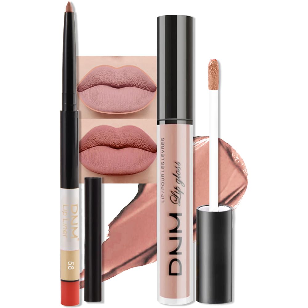 Medium Brown Beige Lip Liner & Matte Lipstick Set - Vegan, Long-Lasting, Waterproof | 2 Pcs