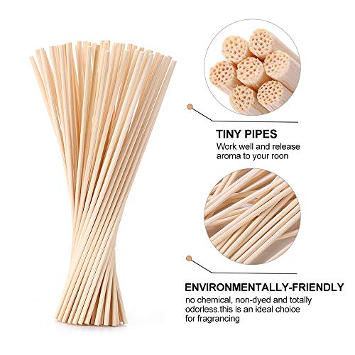 HOSSIAN 100 Natural Rattan Reed Diffuser Sticks - 9" x 3mm