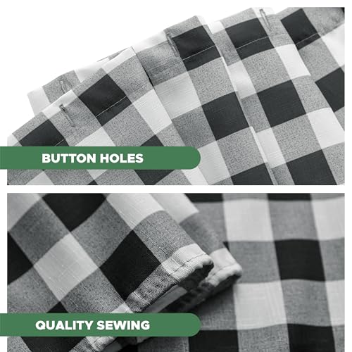 Farmhouse Black & White Shower Curtain - 72"x72" Gingham Plaid