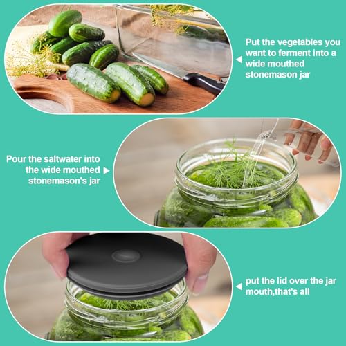 Mason Jar Fermentation Lids – Silicone Self-Burping Caps (3 Pack)