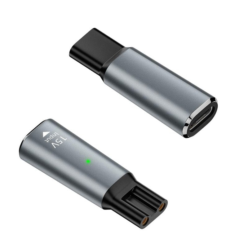 OYY USB C Converter Adapter for Philips Shaver Charger 15V Power Supply Charging Cord Adapter for Norelco HQ8505 7000 5000 3000 9000 2000 MG7750 Electric Razor Arcitec, Multigroom Beard Trimmer 2Pack
