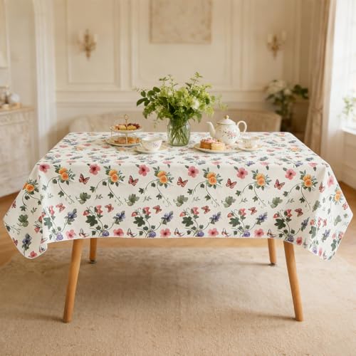 Heavy Duty Waterproof Vinyl Tablecloth 60"x84" for Outdoor Use