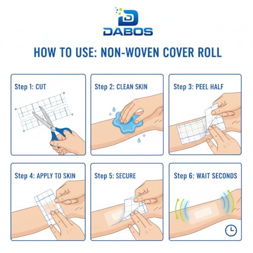 DABOS Stretch Adhesive Bandage Wrap, 4" x 11 Yard Breathable Medical Tape