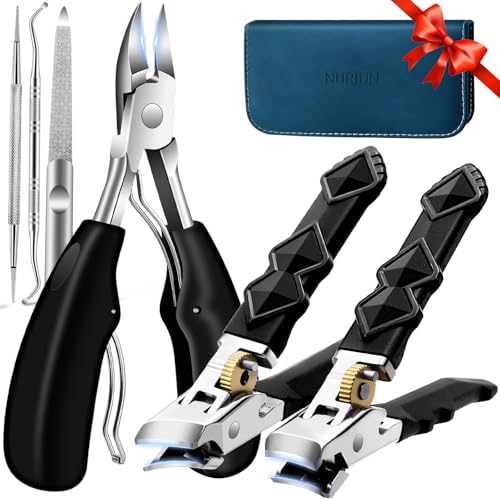 6-Piece Heavy Duty Toenail Clipper Set with Leather Case