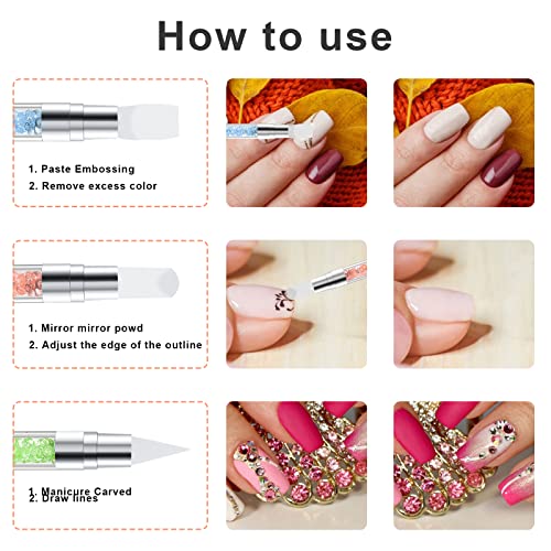 5-Piece Dual-Tipped Silicone Nail Art Sculpting Pen Set
