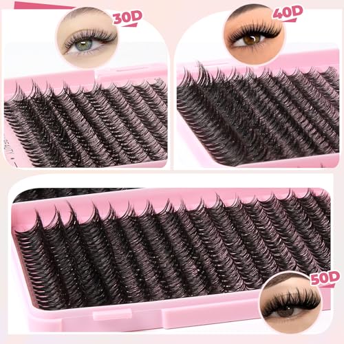 800pcs Wispy Lash Clusters Kit with Bond, Seal & Tools (30D/40D/50D)