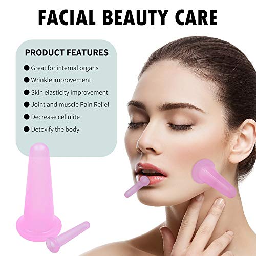 KRISMYA 4-Piece Facial Cupping Set - Natural Silicone Massage Cups