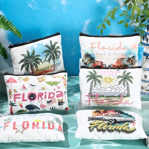 Florida Souvenirs Gift Set with Cosmetic Bags & Keychains - Landical 6 Pieces