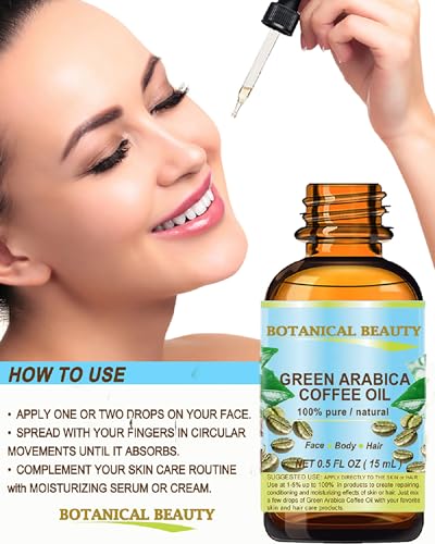 Green Arabica Coffee Oil 100% Pure - Anti-Aging Oil for Face, Hair, Skin (1 Fl Oz)