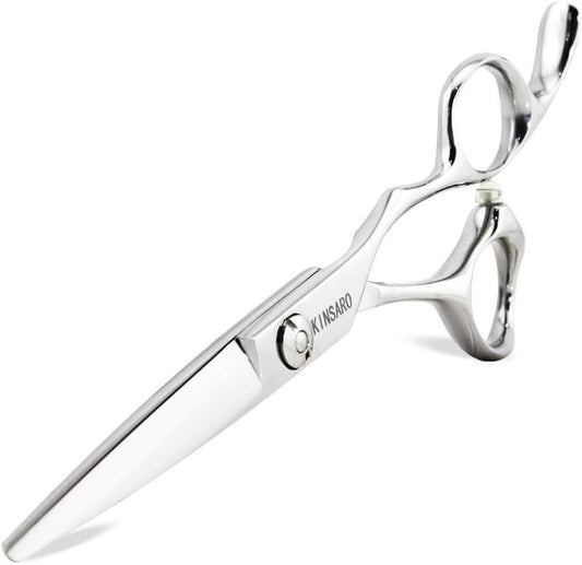 Professional Hair Cutting Scissors - 5.5" Barber Shears with 440C Convex Blades | Silvery Finish for Home or Salon Use