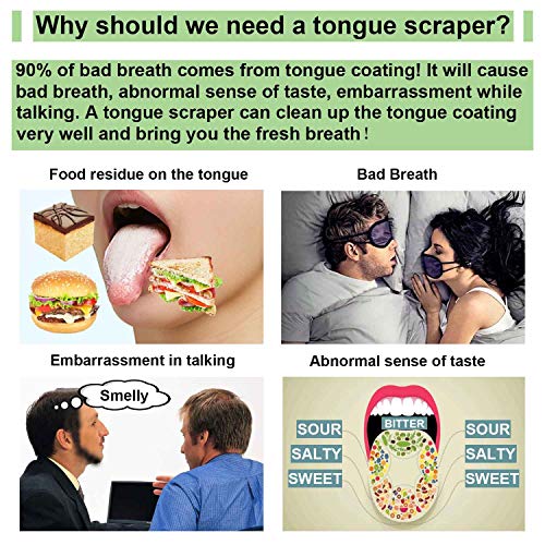 Moosec Silver Tongue Scrapers - 2PCS Stainless Steel Cleaner for Bad Breath